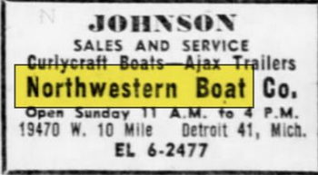 Northwestern Boat Co. - Apr 1959 Ad (newer photo)